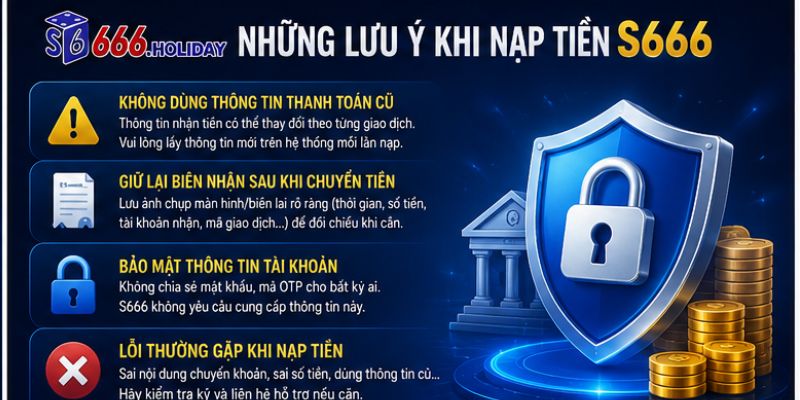 Những Lưu Ý Khi Nạp Tiền S666